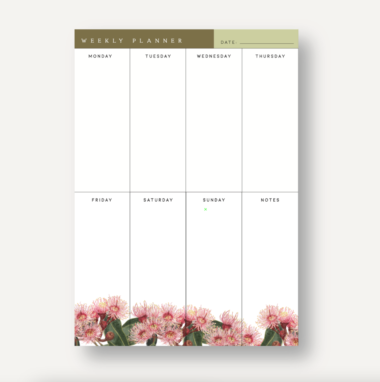Flowering Gum Weekly Planner