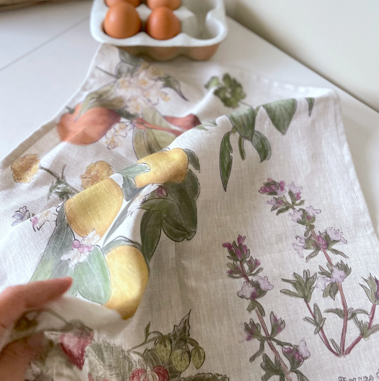 Garden Linen Tea Towel