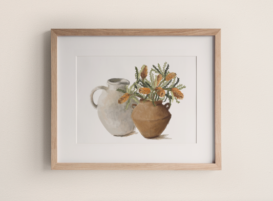 Banksia & Clay Vessels - Fine Art Print