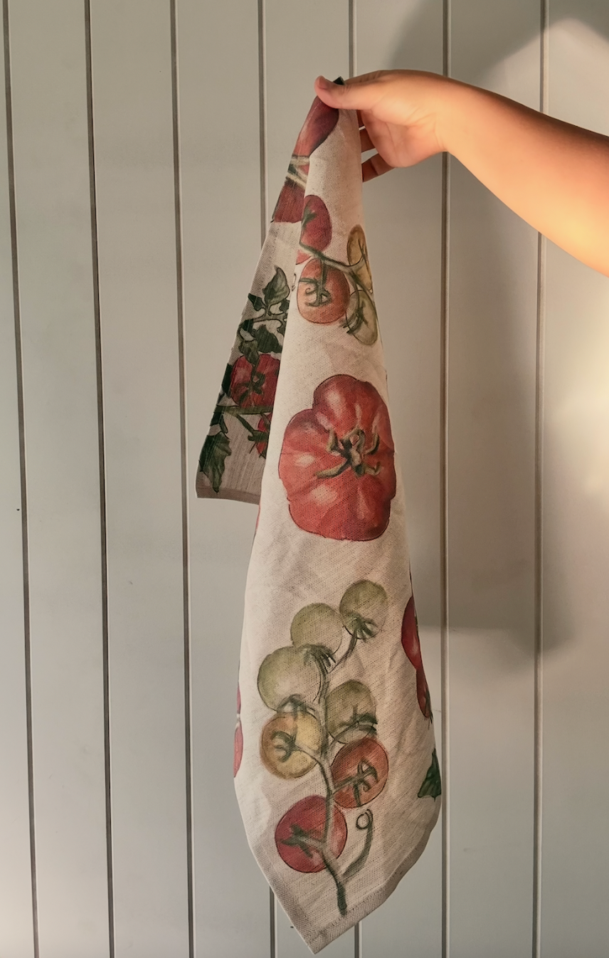 Tomato Linen Tea Towel