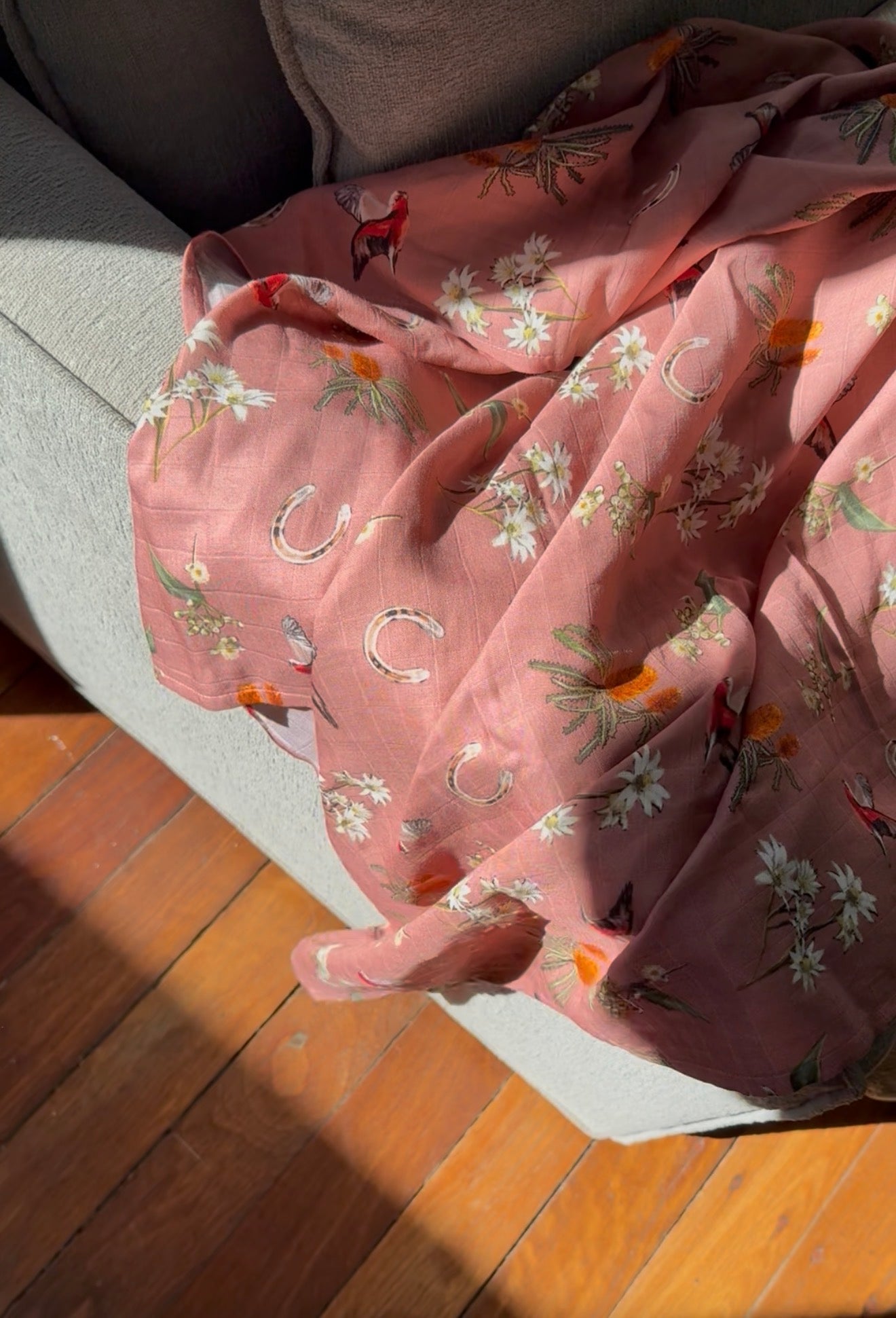 Pre-Order Dusty Galah Swaddle  | Bamboo & Cotton Blend. Arriving 17th July