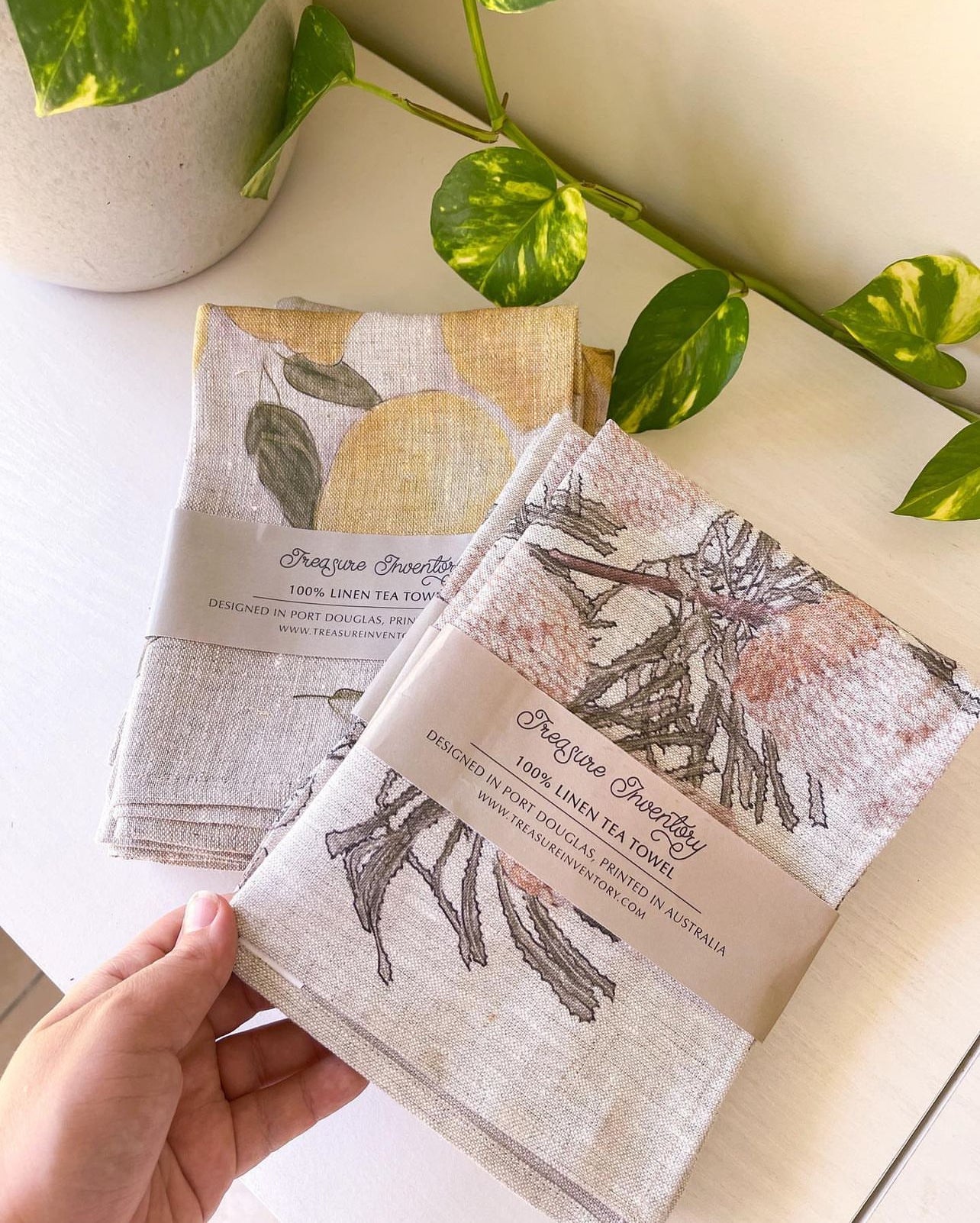 Lemon Linen Tea Towel