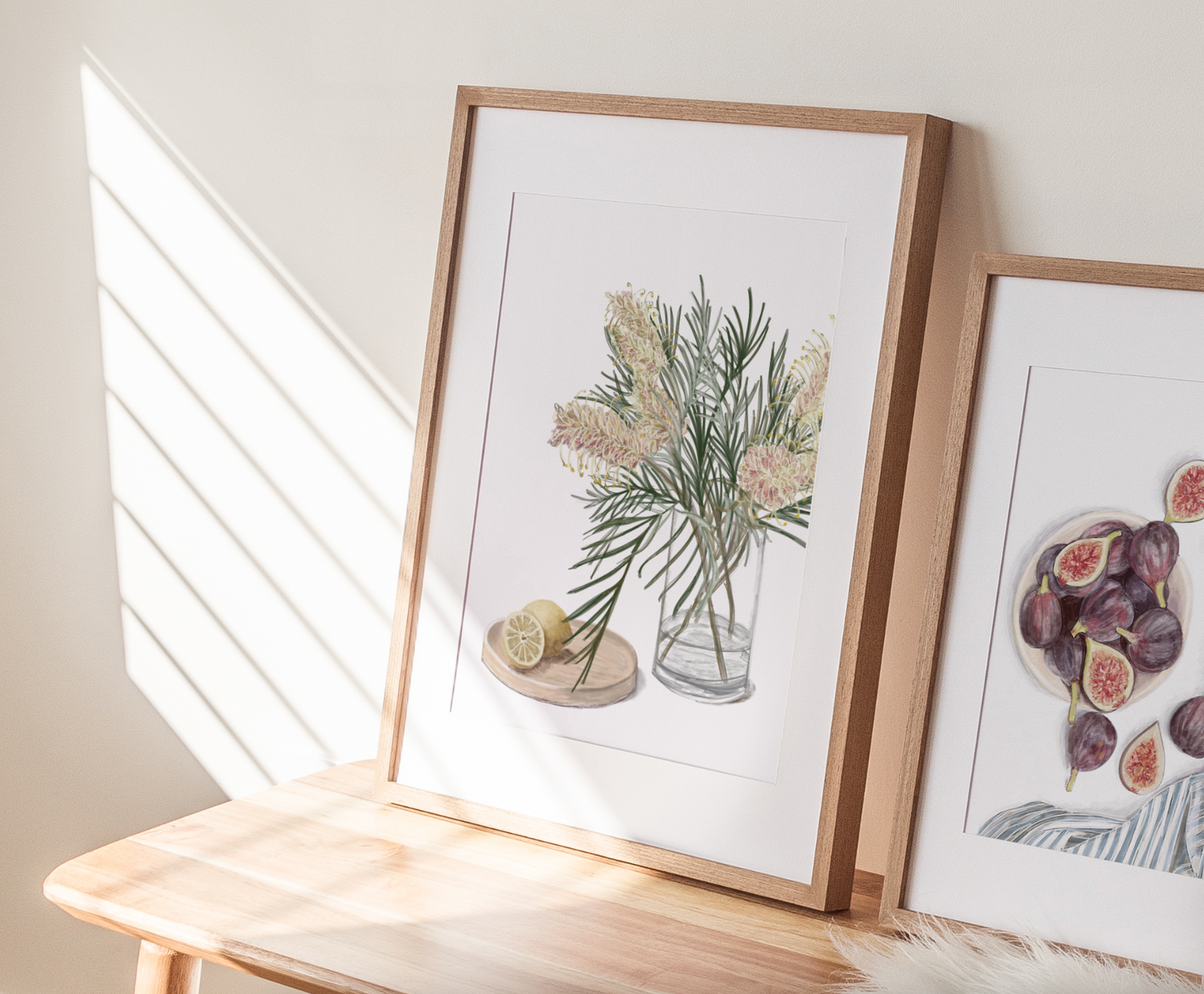 Lemons & Grevillea Vase - Fine Art Print