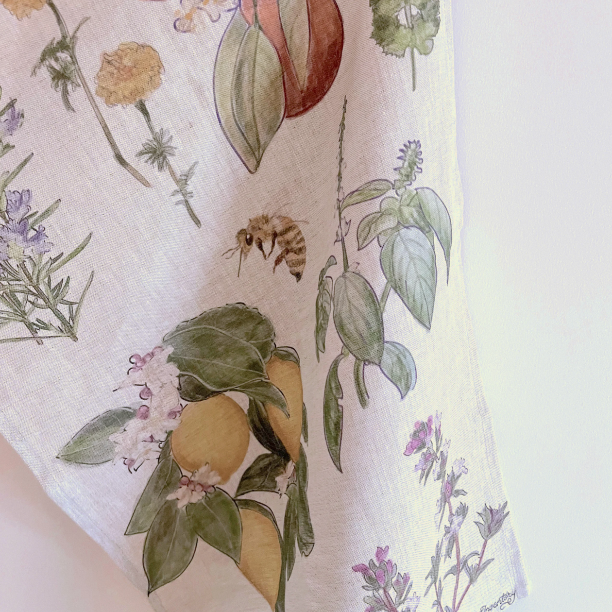 Garden Linen Tea Towel