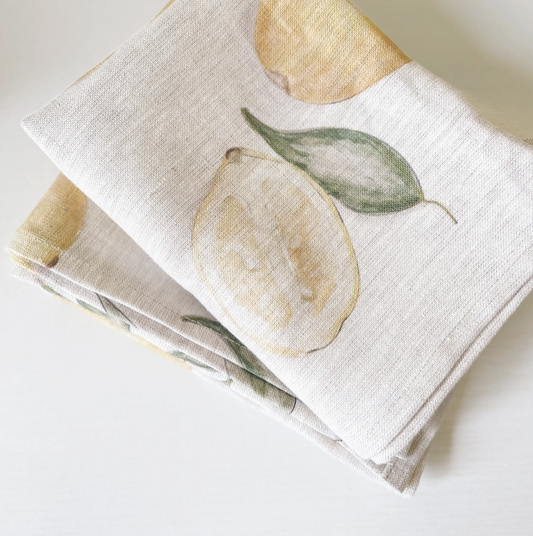 Lemon Linen Tea Towel