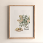 Lemons & Grevillea Vase - Fine Art Print