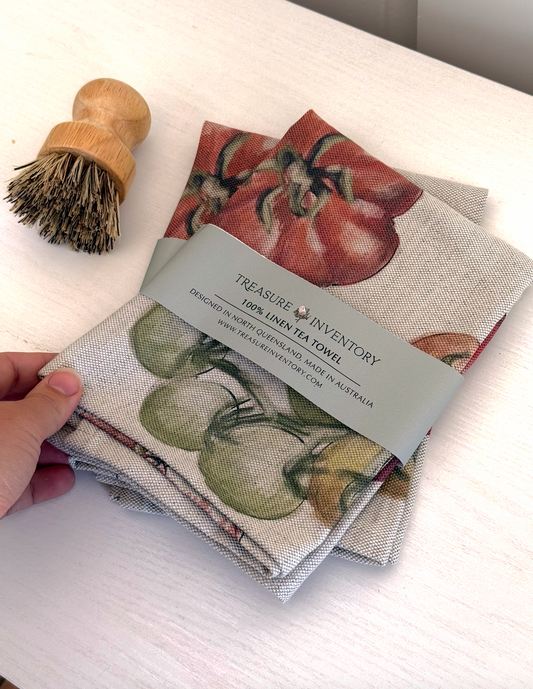 Tomato Linen Tea Towel