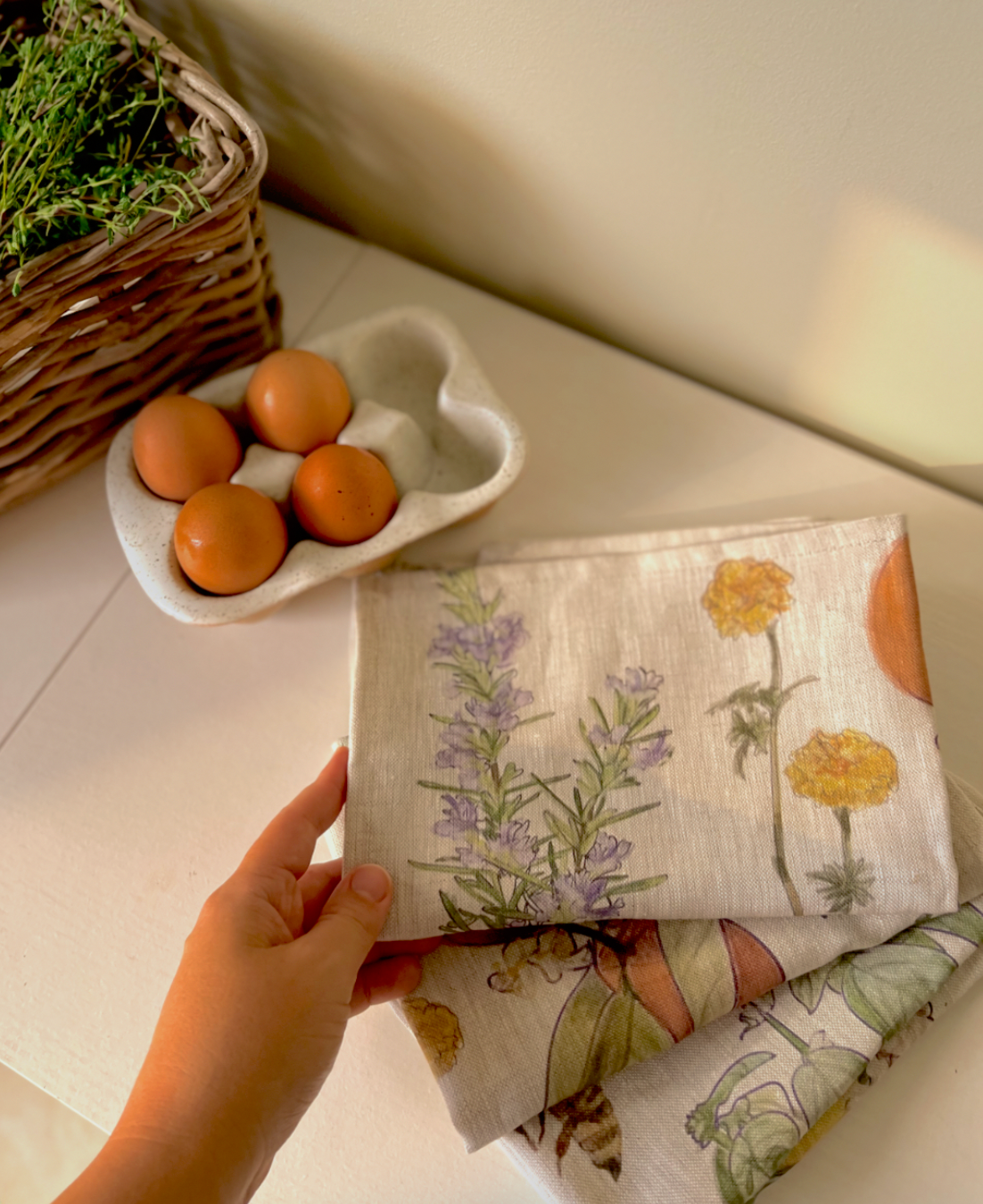 Garden Linen Tea Towel