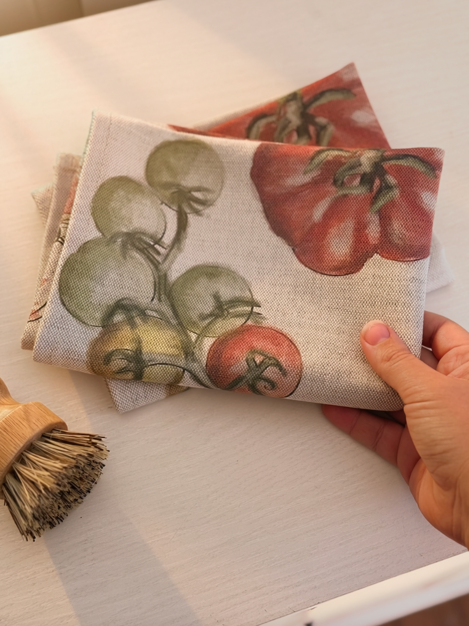 Tomato Linen Tea Towel