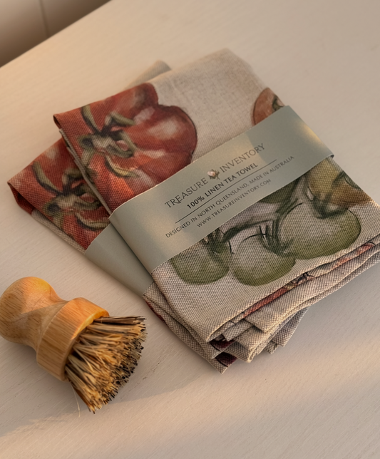 Tomato Linen Tea Towel